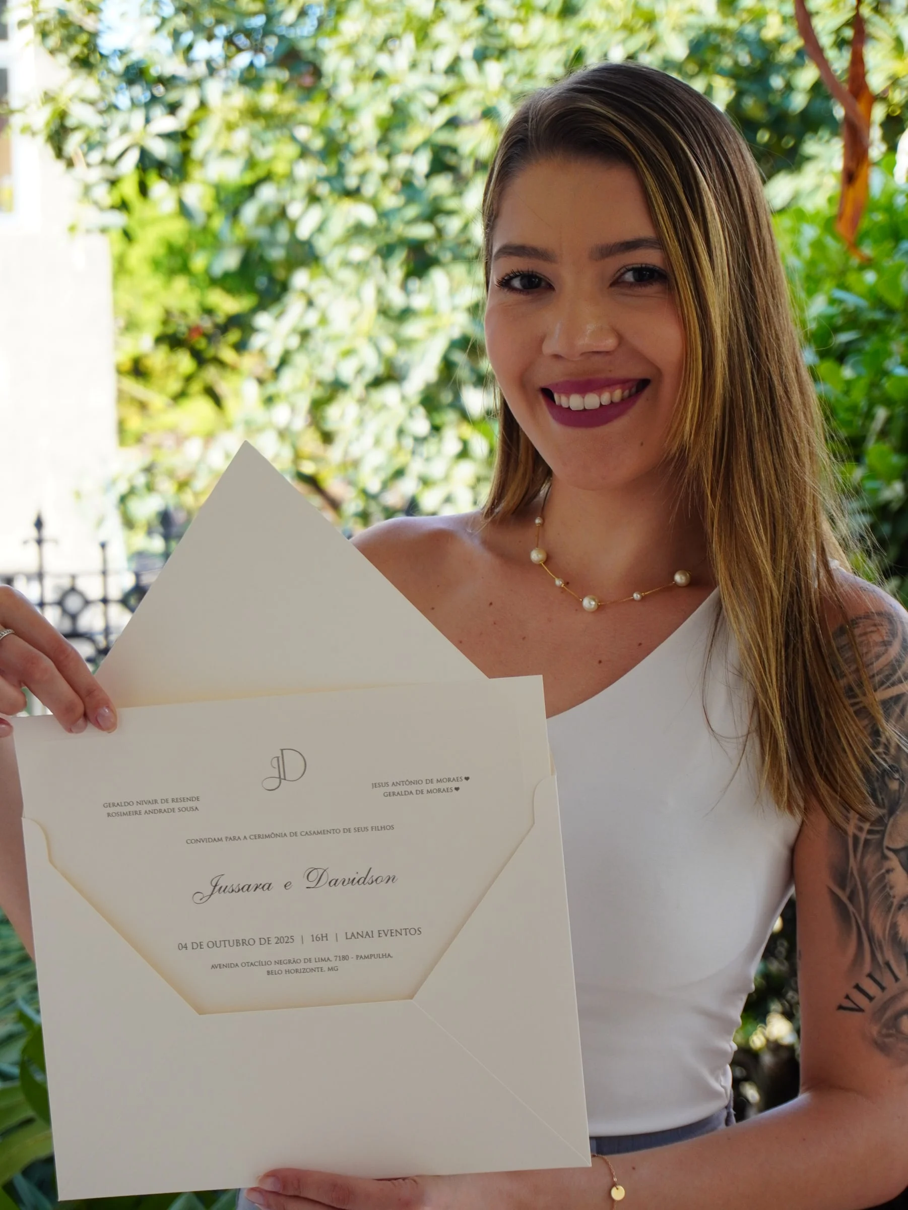 Convite de casamento de Jussara e Davidson — Atelier do Convite